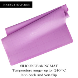 Fissman 30cm Silicone Baking/Kneading Mat, 30x5.5x5.5 cm, Purple