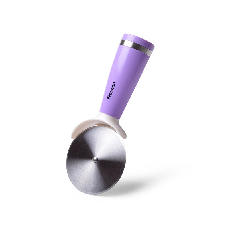 

Fissman Stainless Steel Pizza Cutter, Purple/White/Silver