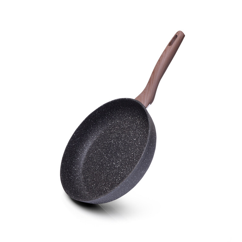 

Fissman 26cm Grandee Stone Non-Stick Aluminium Round Frying Pan, 26x5.8 cm, Black