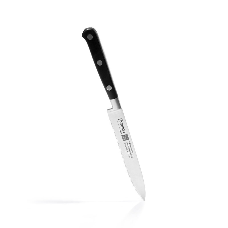 

Fissman 5-inch Kitakami German Stainless Steel Utility Knife, Black/Silver