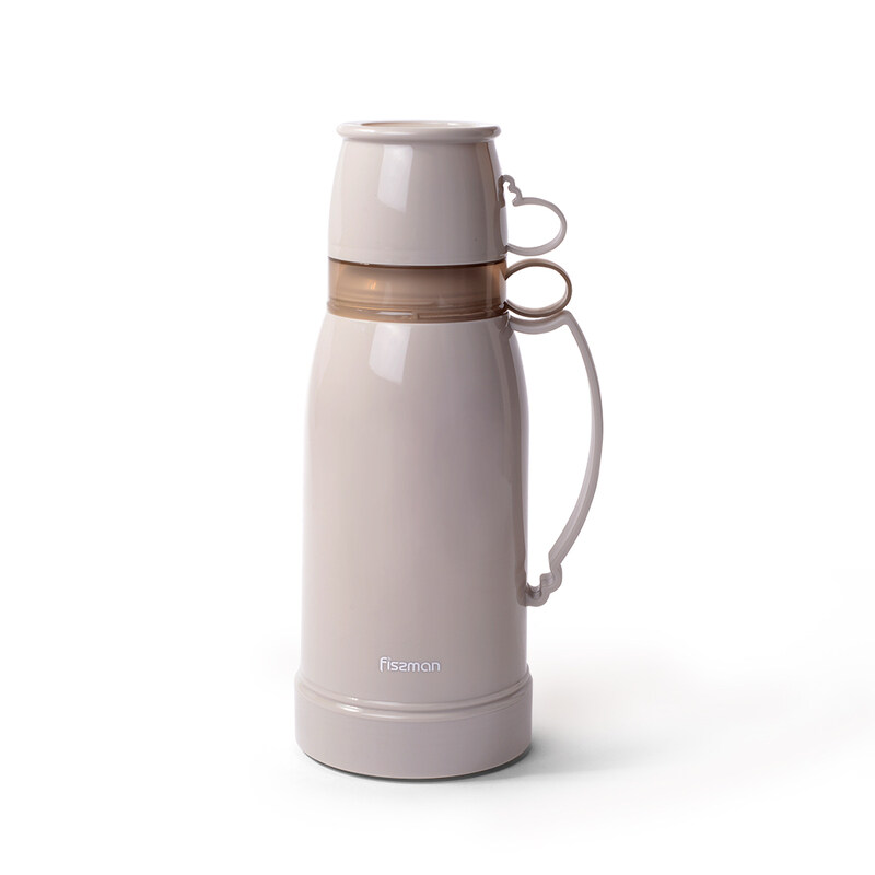 

Fissman 1000ml Plastic Vacuum Flask with Glass Liner, Beige