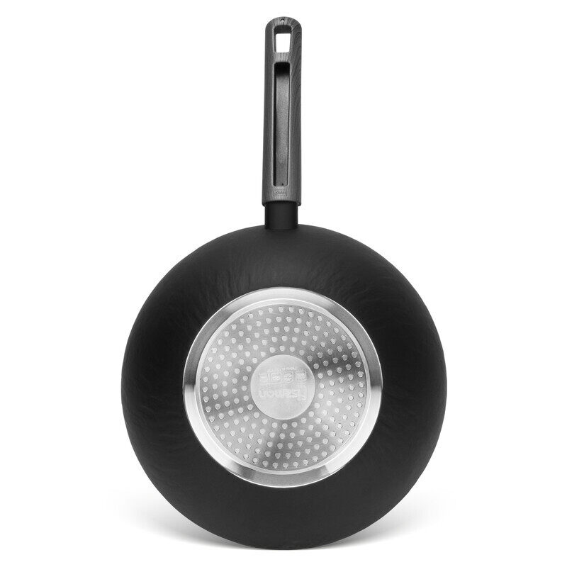 

Fissman 28cm Vela Rock Aluminium Wok Pan with Induction Bottom Aluminium & Non-Stick Coating, 28x8cm, Black