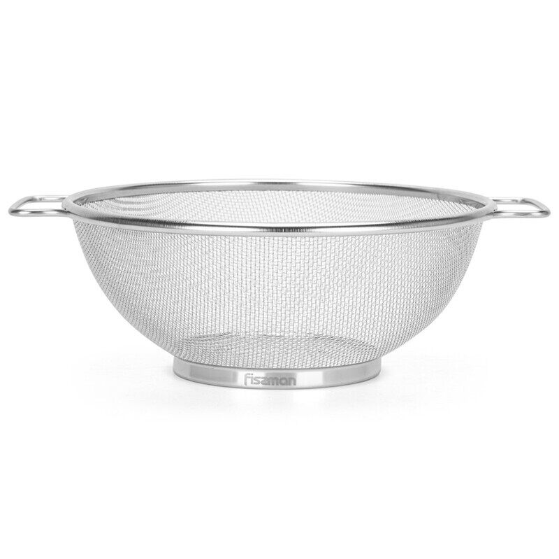 

Fissman 26cm Stainless Steel Round Stainer with Handle, Silver