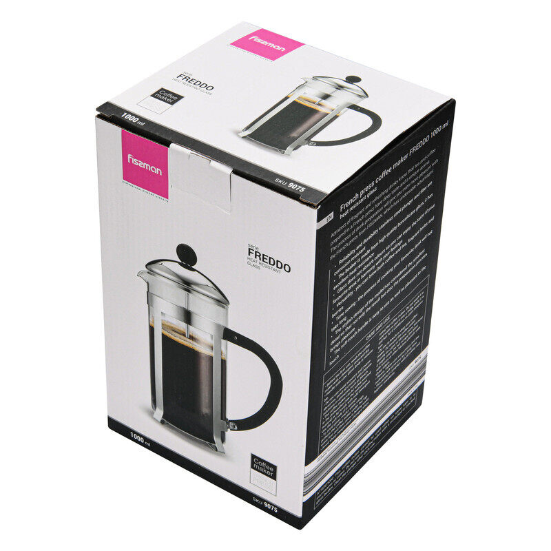 

Fissman 1L Freddo Borosilicate Glass French Press Coffee Maker, Multicolour