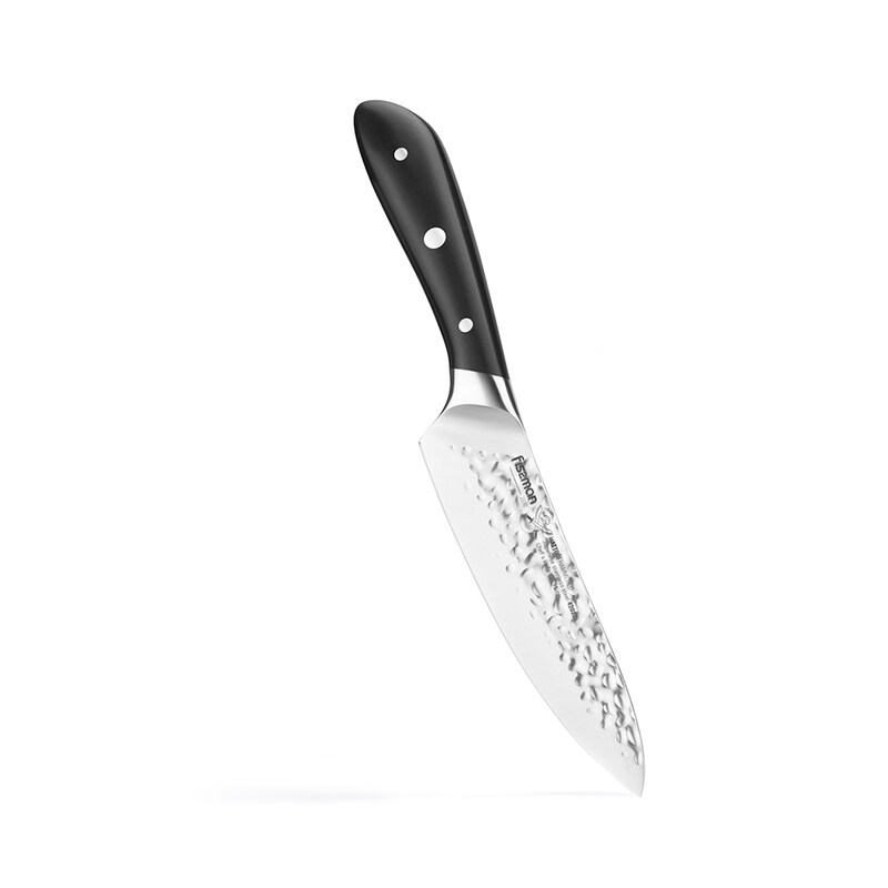 

Fissman 6-inch Hattori Hammered Japanese Stainless Steel Chefs Knife, Black/Silver