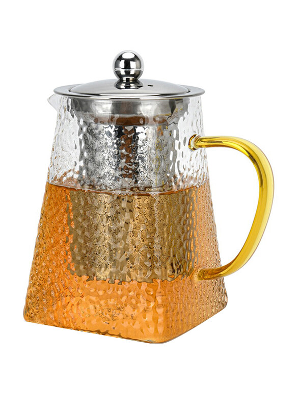 

Fissman 700ml Borosilicate Glass Tea Pot with Stainless Steel Filter, 13.5x15x9.3 cm