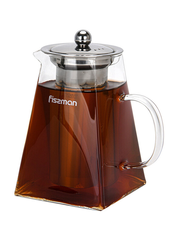 

Fissman 950ml Borosilicate Glass Tea Pot with Stainless Steel Filter, 14x17x10.5 cm