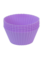 Fissman 6-Piece Cupcake Molder Silicone Cupcake Muffin Baking Cups, Purple