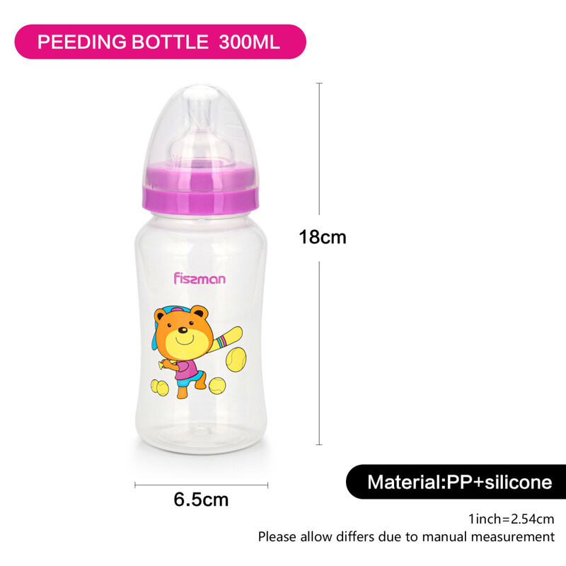 Fissman Baby Feeding Bottle with Wide Neck, 300ml, Purple