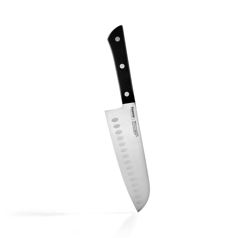 

Fissman 7-inch Tanto Stainless Steel Santoku Knife, Black/Silver