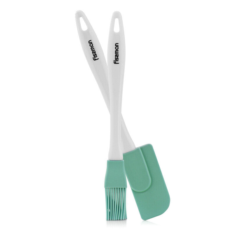 

Fissman Brush & Spatula Set for Baking, BBQ, Salad Making, Mint/White