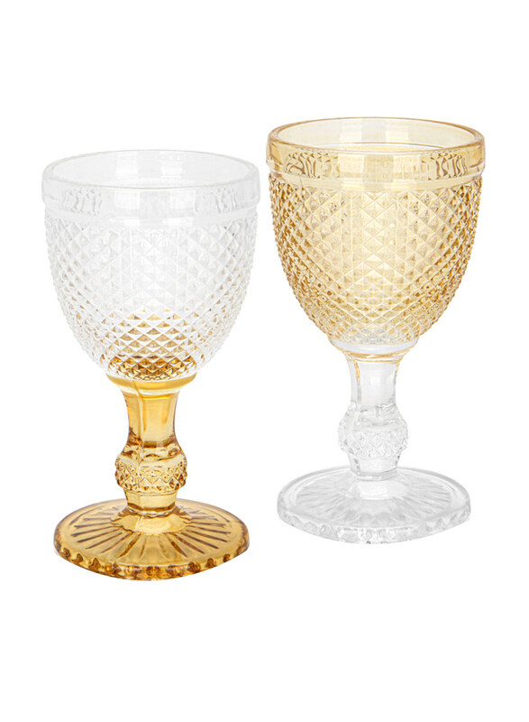 

Fissman 280ml 2-Piece Wine Glass, Clear/Beige