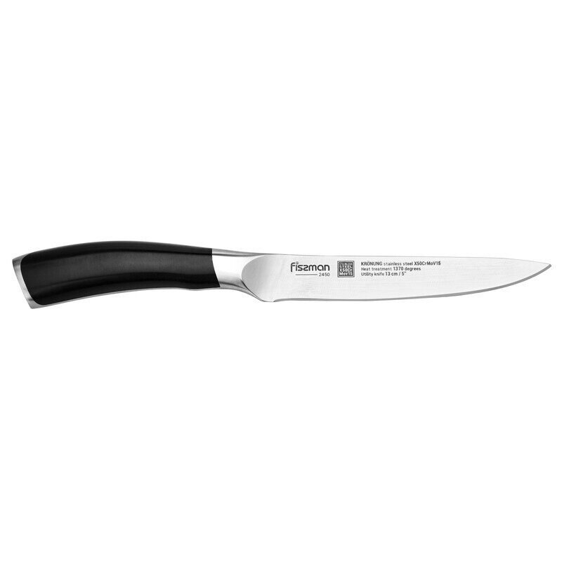 

Fissman 5-inch Kronung Stainless Steel Utility Knife, Silver/Black