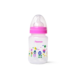 Fissman Baby Feeding Bottle with Wide Neck, 240ml, Pink