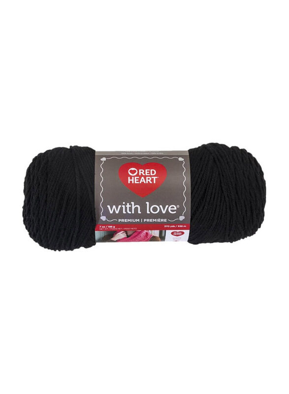 

C&C Red Heart with Love Yarn, 370 Yard, 7oz, Black