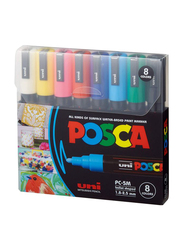 Uni-Posca 8-Piece Bullet Shape Paint Marker, 1.8-2.5mm, Multicolour