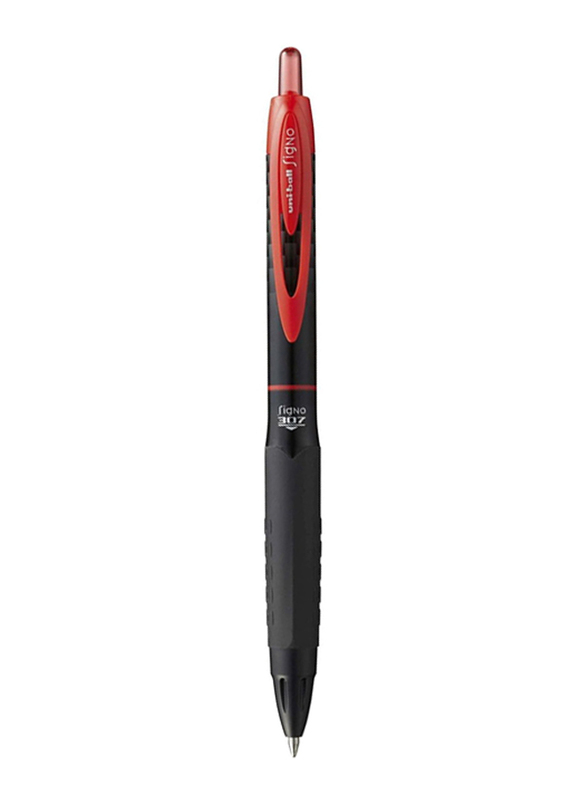 Uniball Signo 307 0.7mm Retractable Gel Rollerball Pen, Red