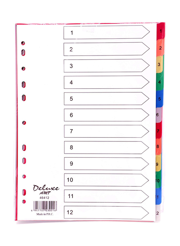 Deluxe 1-12 PP Dividers, Multicolour
