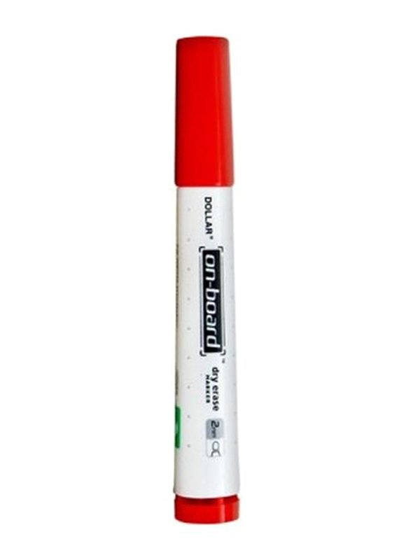 Dollar On-Board Whiteboard Marker Chisel Tip, Red