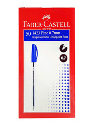 Faber-Castell 50-Piece 1423 Fine Ball Pen, 0.7mm, Blue