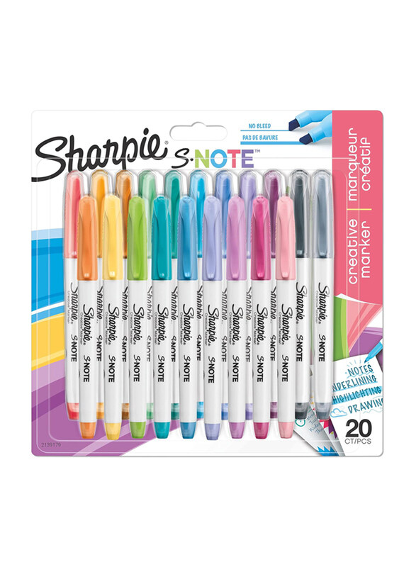 

Sharpie 20-Piece S Note Chisel Permanent Marker, Black