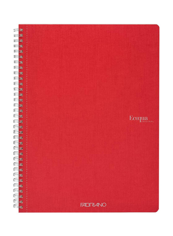 

Fabriano Ecoqua Original Spiral Notebook, 70 Sheets, 90 GSM, A4 Size, Dark Red