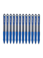Mitsubishi 12-Piece Uniball Laknock Ballpoint Pen, 1.4mm, Blue