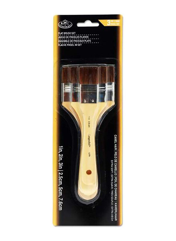 

Royal & Langnickel Camel Hair Large Area Brush Set, 3 Pieces, Multicolour