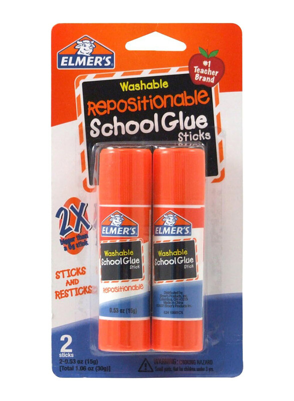 

Elmer's Repositionable Picture & Poster Glue Stick, 2 Piece, White
