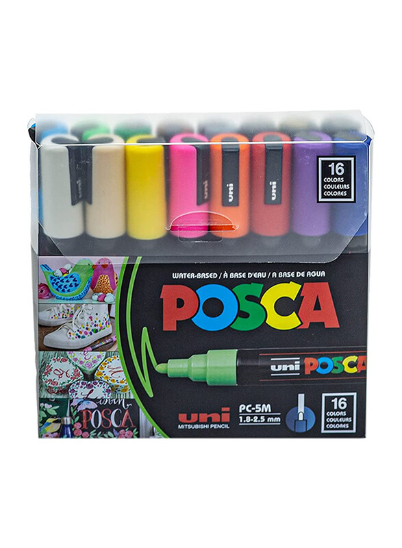 

Uni Posca Paint Marker, 16 Colours, Multicolour