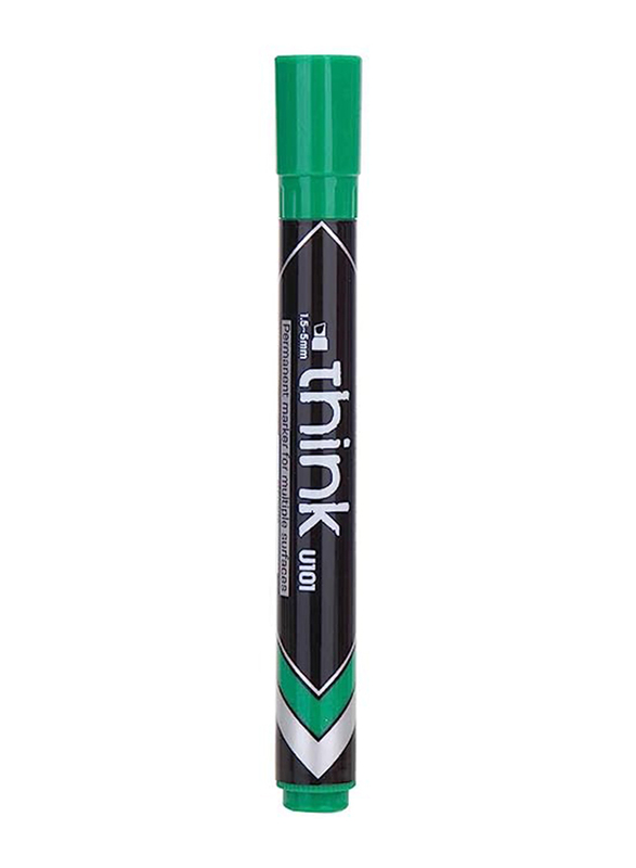 Deli 1.5-5mm Chisel Tip Low Odor Ink Think Permanent Marker, Green