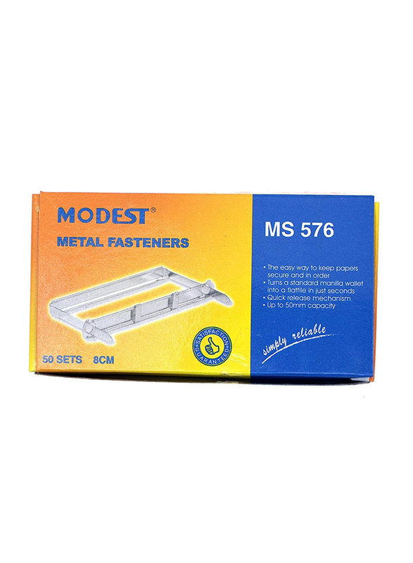 Modest Metal Fastener, 50 Pieces, Silver
