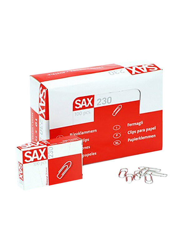 

Sax 230 Paper Clip, 26mm, 10 x 100 Pieces, Silver