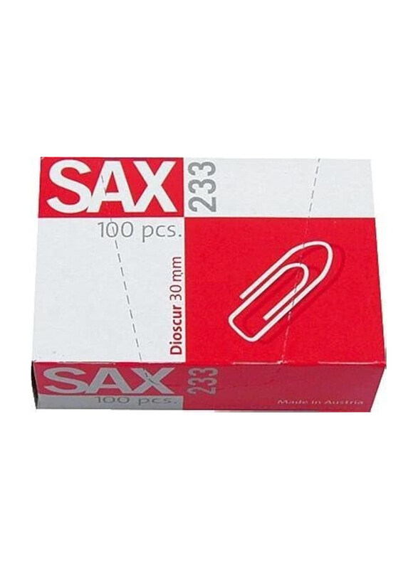 

Sax 233 Paper Clip, 10 x 100 Pieces, Silver