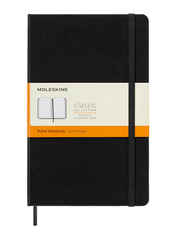 Moleskine Classic Ruled Paper Notebook with Hard Cover & Elastic Closure, 192 Sheets, 9 x 14 cm, Black