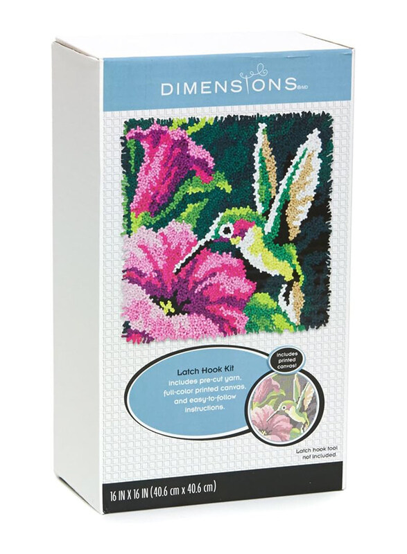 

Dimensions Latch Hook Kit 16X16 Hummingbird, Multicolour