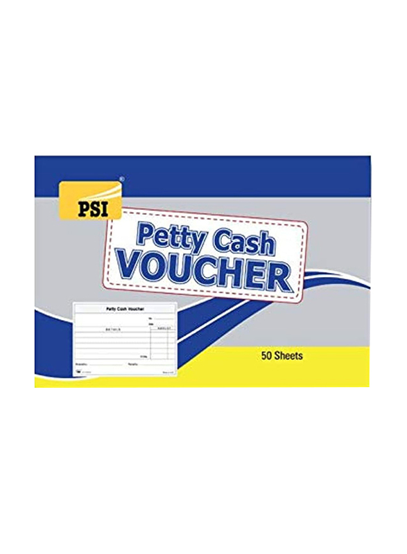 PSI Petty Cash Voucher, 50 Sheets, A6 Size, PSCIPCV, Multicolour