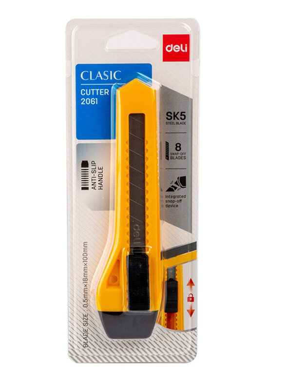 

Deli Cutting Craft Knife, 18mm, Yellow/Silver