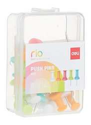Deli Push Pins, 23mm, 35 Pieces, Multicolour