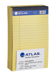 Atlas Legal Ruled Paper Writing Pad, 127 x 203mm 40 Sheets, 10-Pieces, AS-PL5846Y22, Yellow