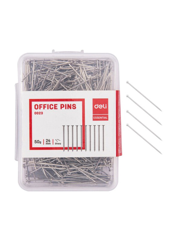 

Deli Essential Office Pin, 24mm, 50gm, Silver