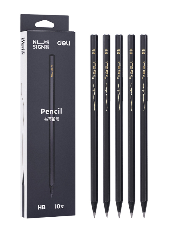 

Nusign 10-Piece Wooden Pencils, Black