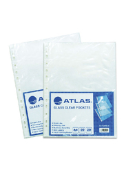 Atlas Punched Pocket, 80 Micron, 20 Pieces, Clear