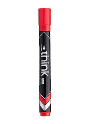 Deli 1.5-5mm Chisel Tip Low Odor Ink Think Permanent Marker, Red