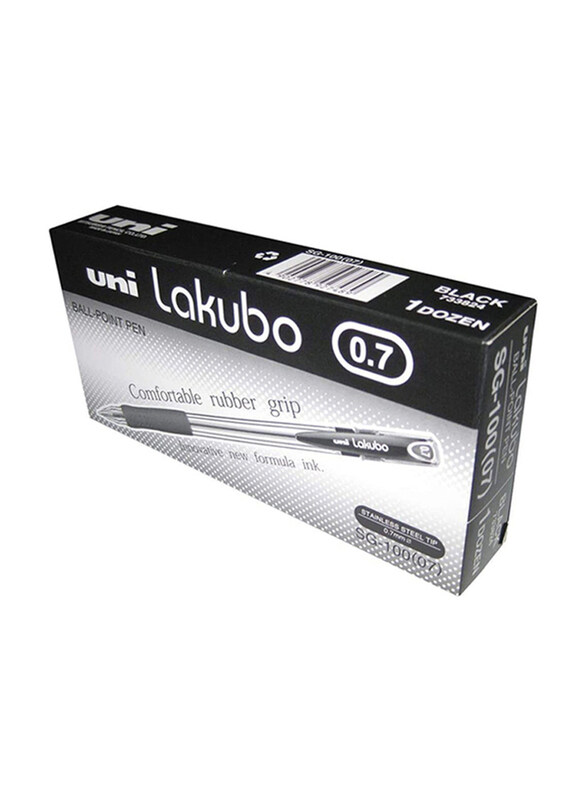 

Mitsubishi 12-Piece Lakubo Tip Ballpoint Pen, 0.7mm, Black