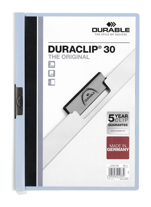 

Durable A4 Size Dura Clip File, 2200, 30 Sheets, Blue