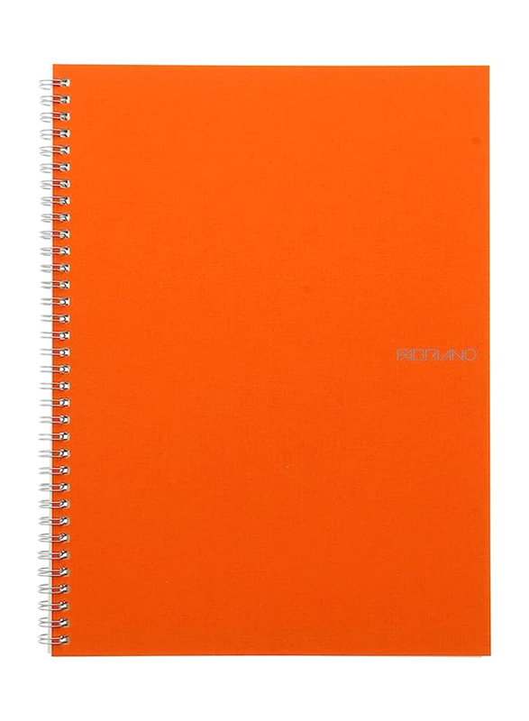 Fabriano Ecoqua Spiral Notebook, 70 Sheets, 85 GSM, A4 Size, Ms-19007313, Orange