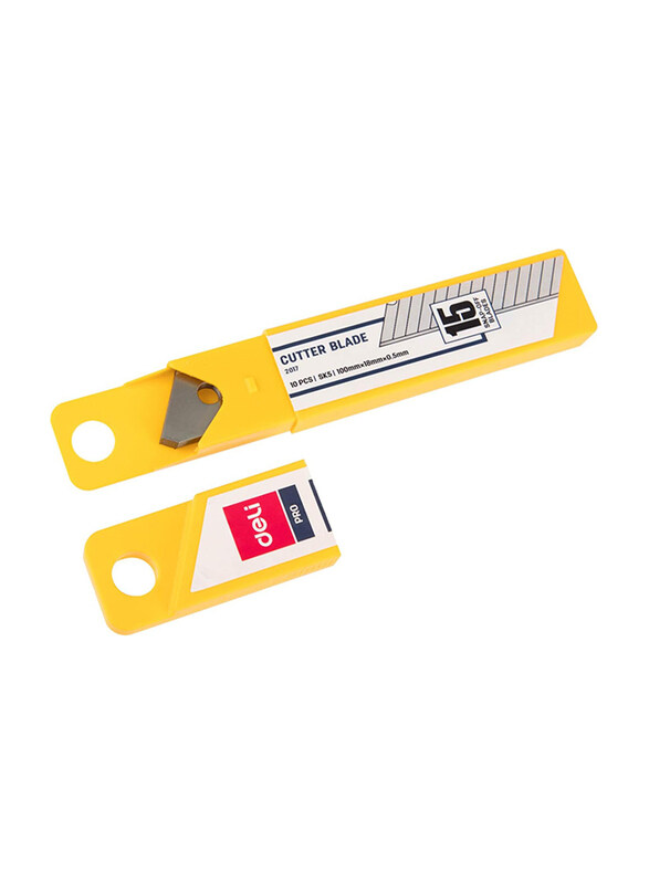 

Deli Pro Cutter Blade, 100mm x 18mm x 0.5mm, 10 Pieces, Yellow