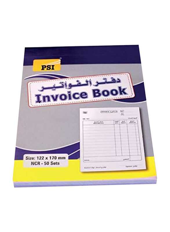 PSI Invoice Book Arabic/English, 125 x 170 mm, 50 Pieces, B6 Size, White