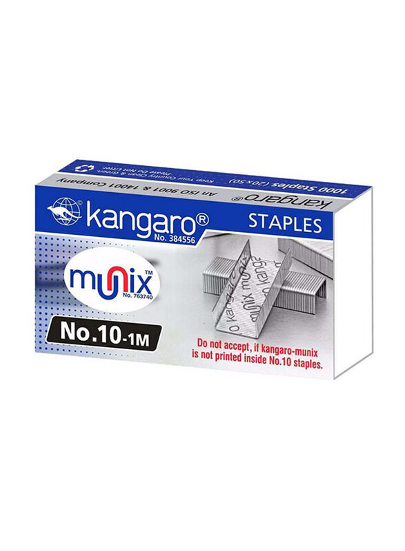 

Kangaro No.10 Staples, 1000 Staples, Silver
